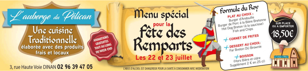 Fête des Remparts : L'Auberge du Pélican prépare un repas médiéval exclusif !
